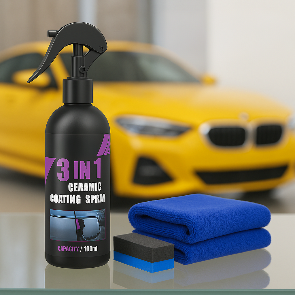 3-in-1 Ceramic Car Coating Spray – Super Hydrophobic Shine
