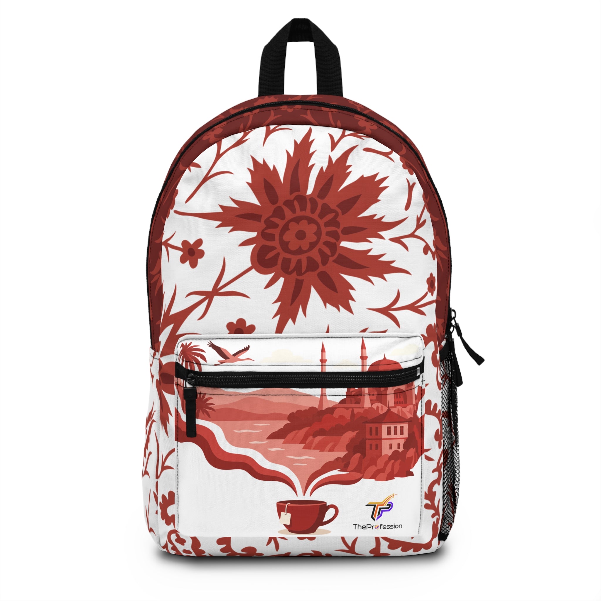 Atlas™ backpack with artistic travel-inspired illustration, modern everyday backpack
