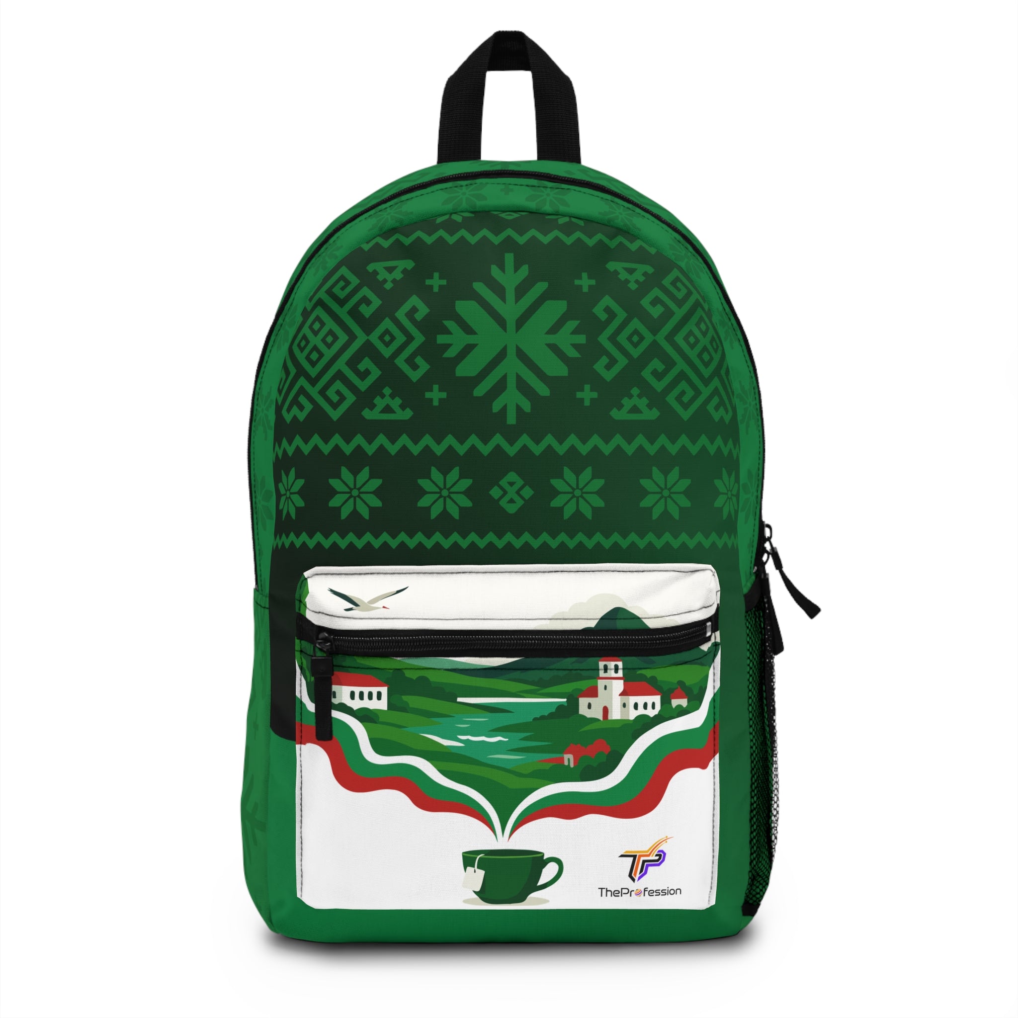 Atlas™ backpack with artistic travel-inspired illustration, modern everyday backpack
