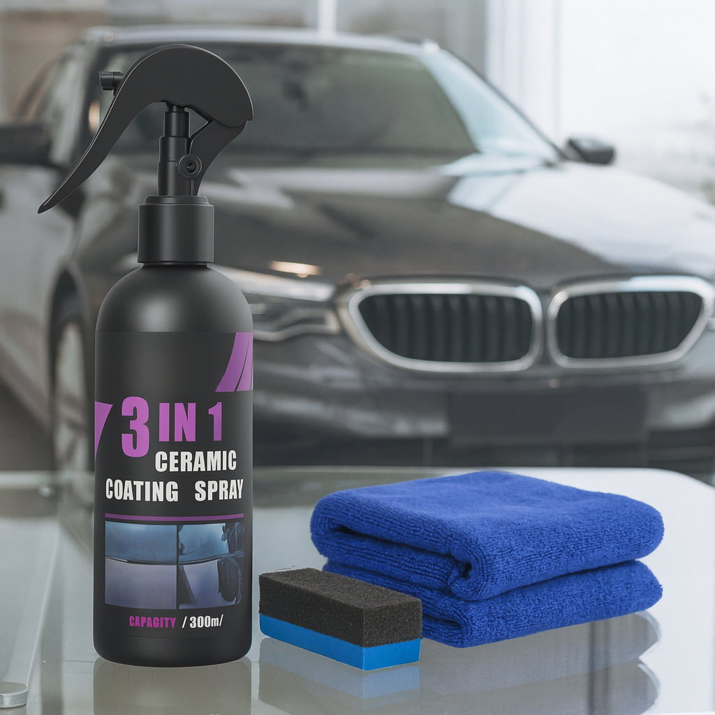 3-in-1 Ceramic Car Coating Spray – Super Hydrophobic Shine