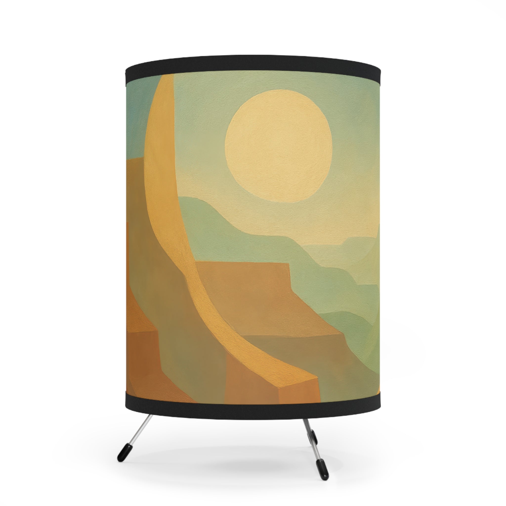 GeoGlow™ Table Lamp – modern abstract table lamp with minimalist tripod base
